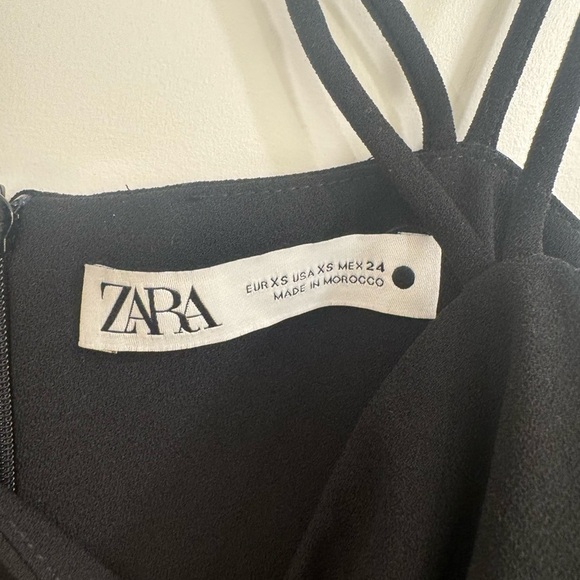 Zara Black Sleeveless Strappy Sheath Slit. XS. Worn once. - Picture 2 of 3